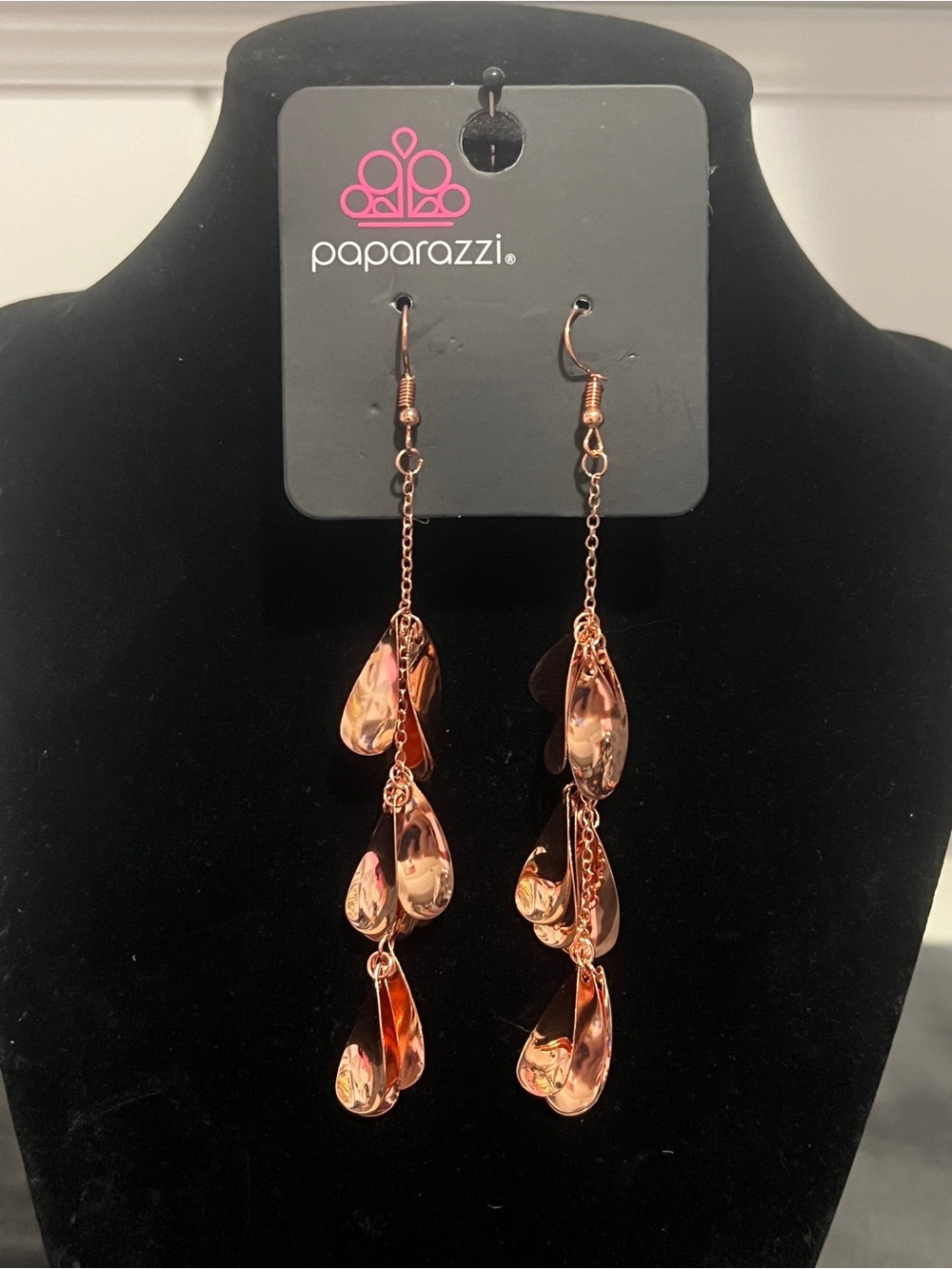 Paparazzi Rose Gold Dangle Teardrop Earrings